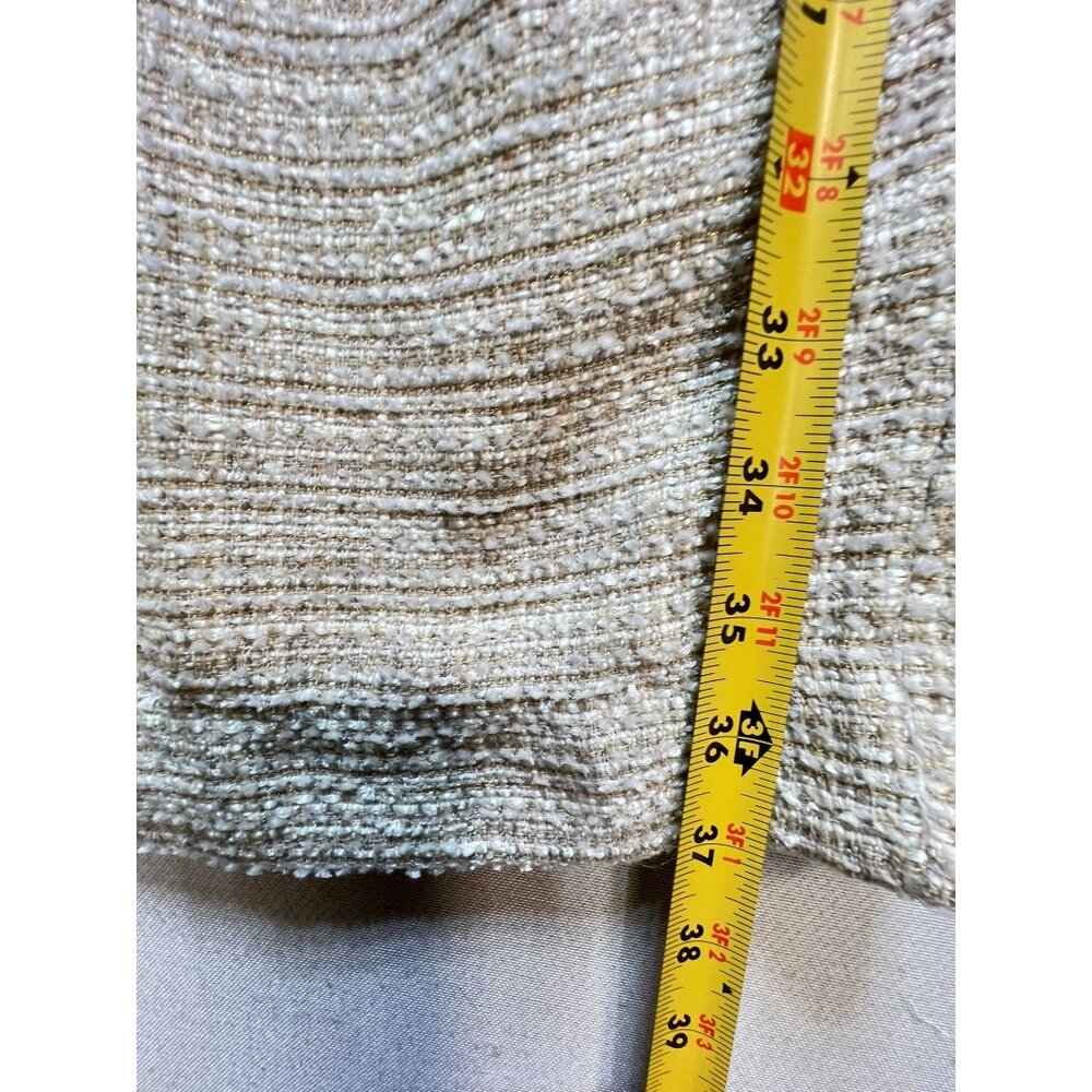 Banana Republic Women's Tweed Belted Sheath Dress Sleeveless Size 8 Light Beige - Picture 8 of 12